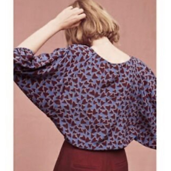Maeve 100% SILK Kimono HEART Blouse - SMALL - Picture 8 of 11